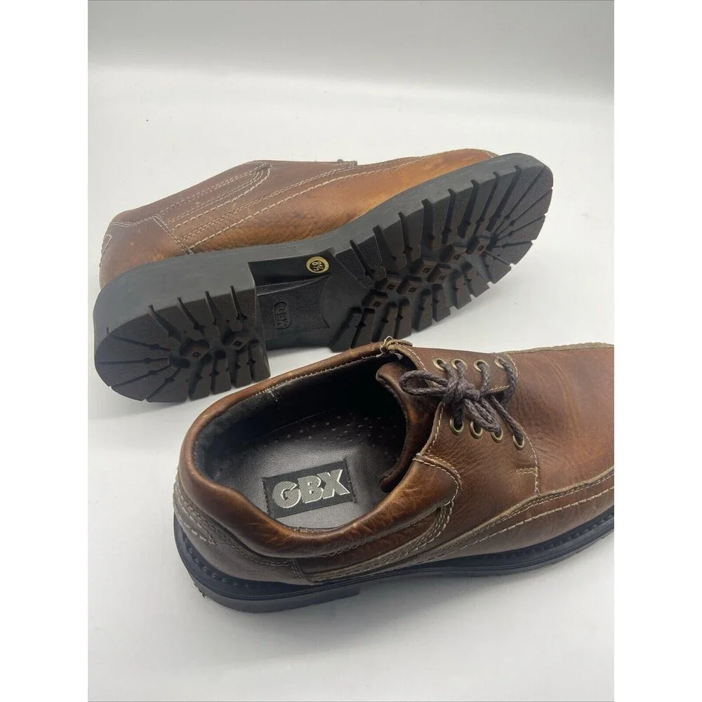 GBX‎ Mens Brown Leather Chunky Platform Y2K Goth Punk Grunge Boots 8.5
